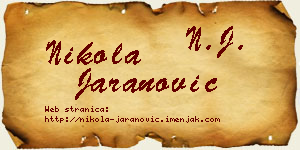 Nikola Jaranović vizit kartica